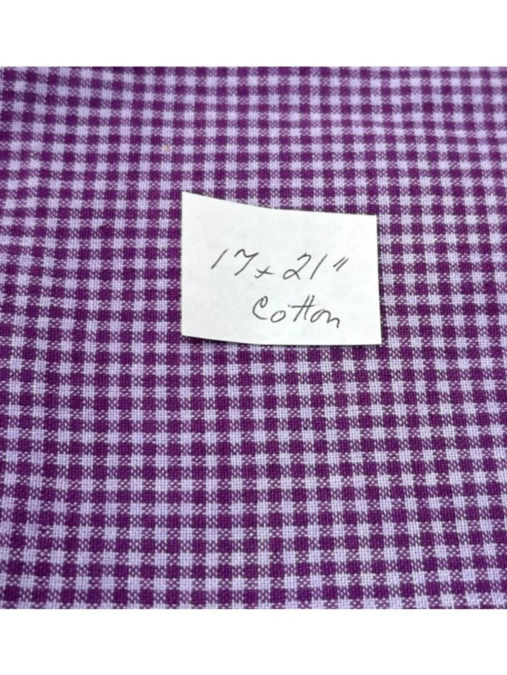 Purple Gingham Cotton Fabric 17x21